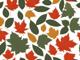 group of different colored leaves. autumn leaves background. leafs falling. pattern design. Generative AI.