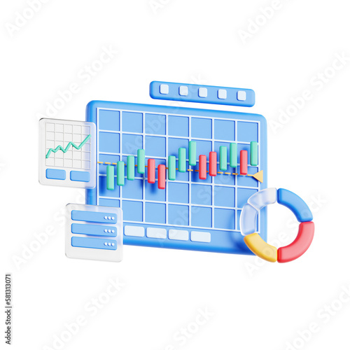 3d stock market icon