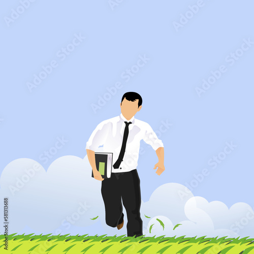 businessman in a field