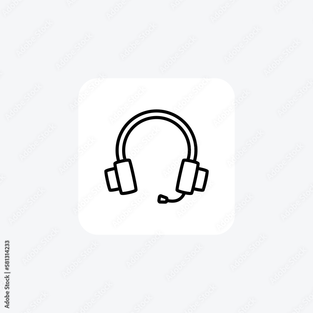 Headset, microphone, fully editable vector fill icon
Headset, microphone, fully editable vector fill icon