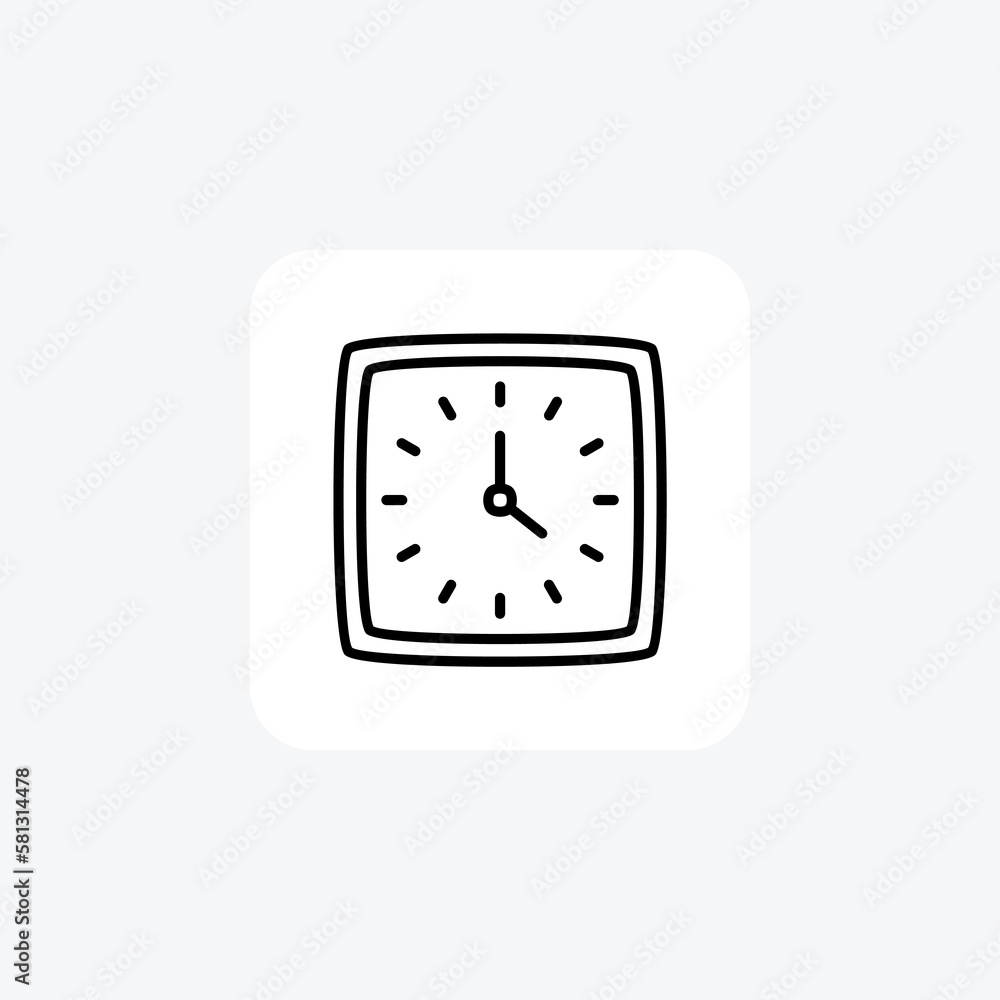 Clock, wall fully editable vector fill icon
Clock, wall fully editable vector fill icon