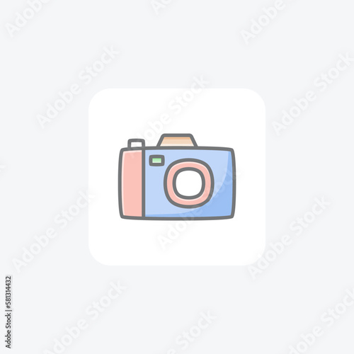 Camera, photo fully editable vector fill icon

