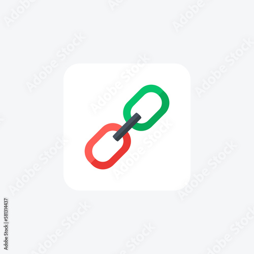 Connect, link fully editable vector fill icon

