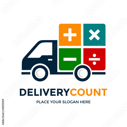 Delivery count vector logo template. This design can use to business, accounting.