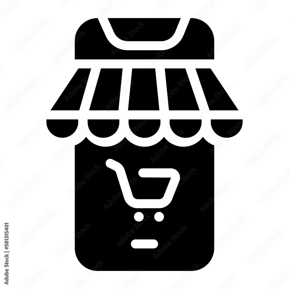 mobile store glyph icon mobile store glyph icon