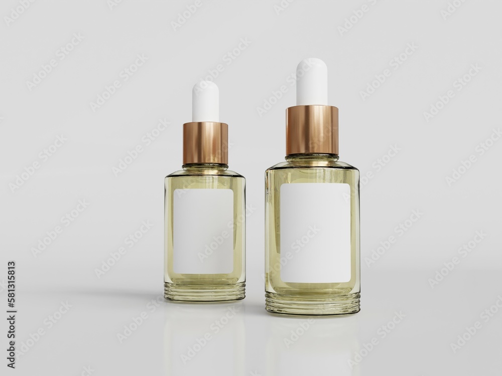 3D rendered glass dropper bottle 3D rendered glass dropper bottle