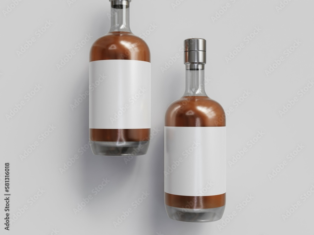 3D rendered liquid bottle 3D rendered liquid bottle