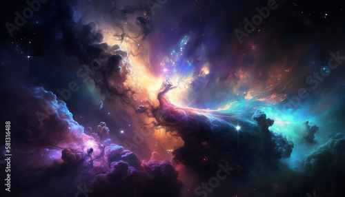 Fantasy Nebula Galaxy Universe Background Wallpaper