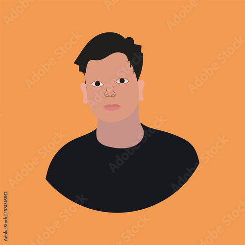 Younger cute boy avatar-vector artwork.