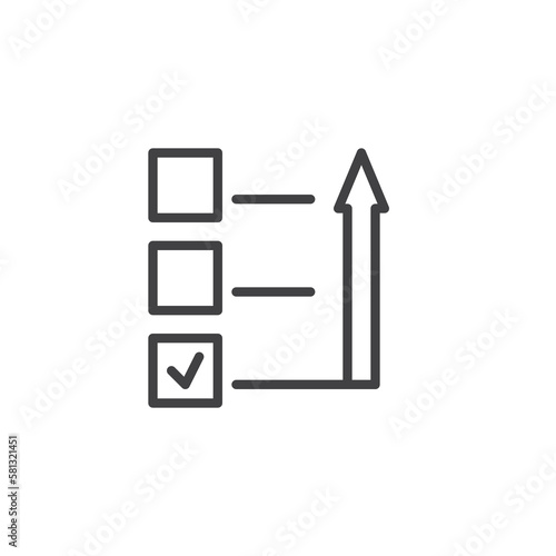 Priority task checklist line icon