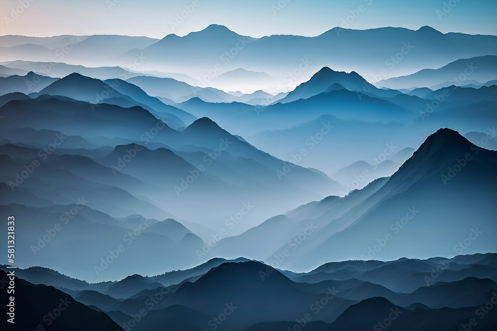 the misty mountains. Generative AI