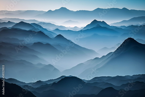 the misty mountains. Generative AI