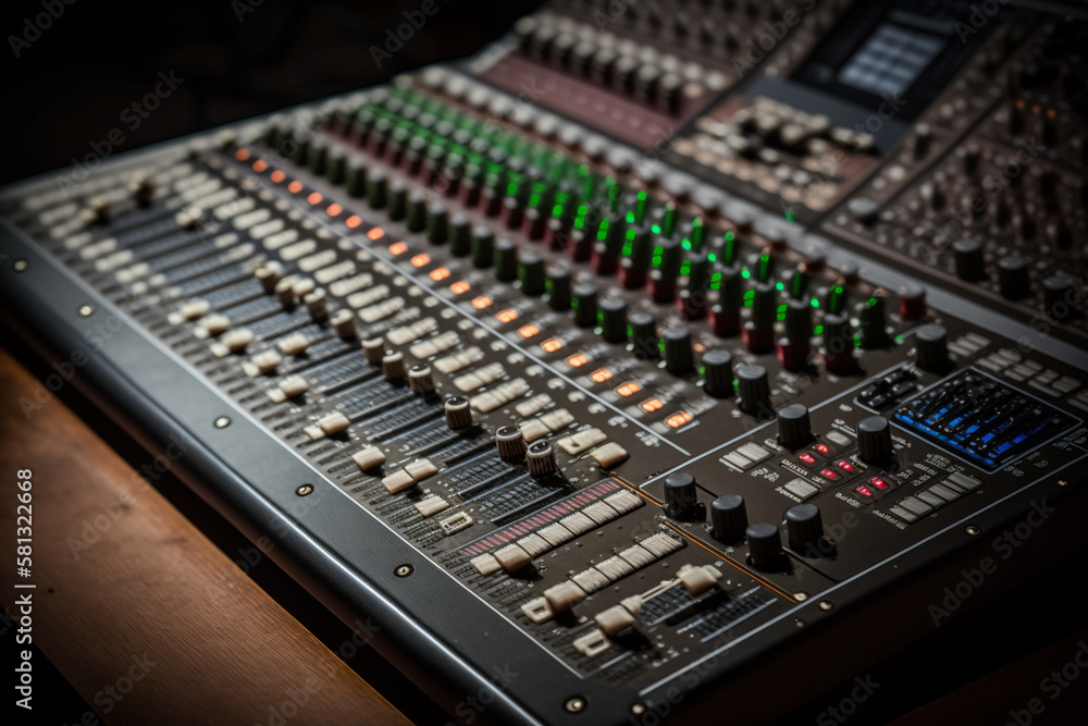a sound mixing board, recording studio equipment, this could be used for a music and audio production business
