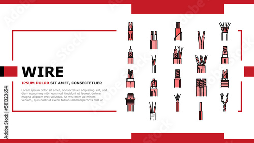 wire cable technology connection landing header vector