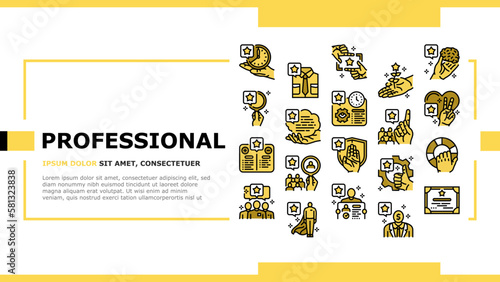 professional worker person job landing header vector