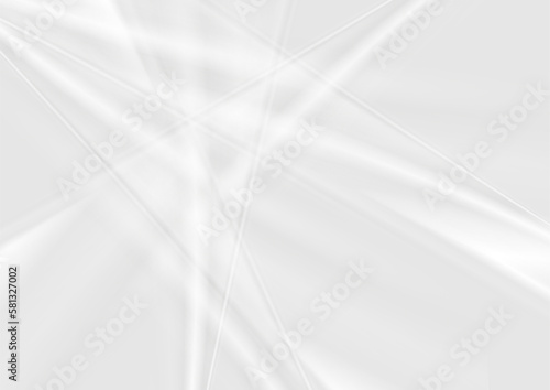 Grey and white smooth glossy stripes abstract concept background. Monochrome vector design