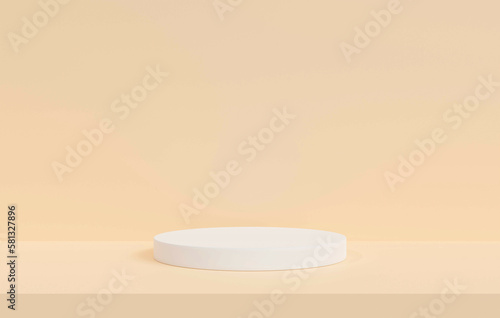 Product display stand on brown background.3D podium on pink background.Geometric platform show cosmetic product.Stage showcase Abstract.cosmetic cream.Minimal mockup 3D rendering
