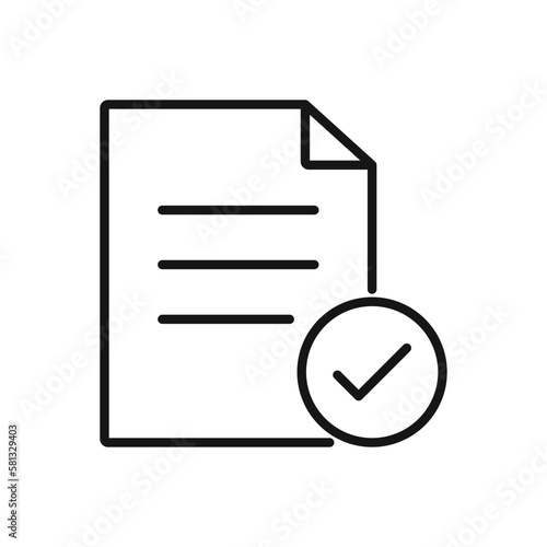 Editable Icon of Approve File, Vector illustration isolated on white background. using for Presentation, website or mobile app