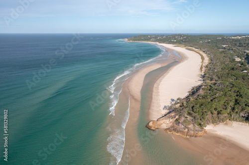 Aerial view of a headland at Stradbroke Island, Queensland, Australia.  photo