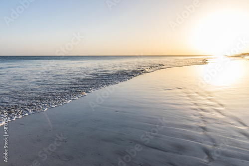 evening white sand beach in Salalah  Sultanate of Oman