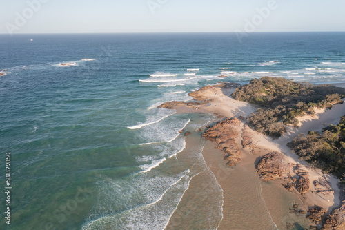 Aerial view of a headland at Stradbroke Island, Queensland, Australia.  photo