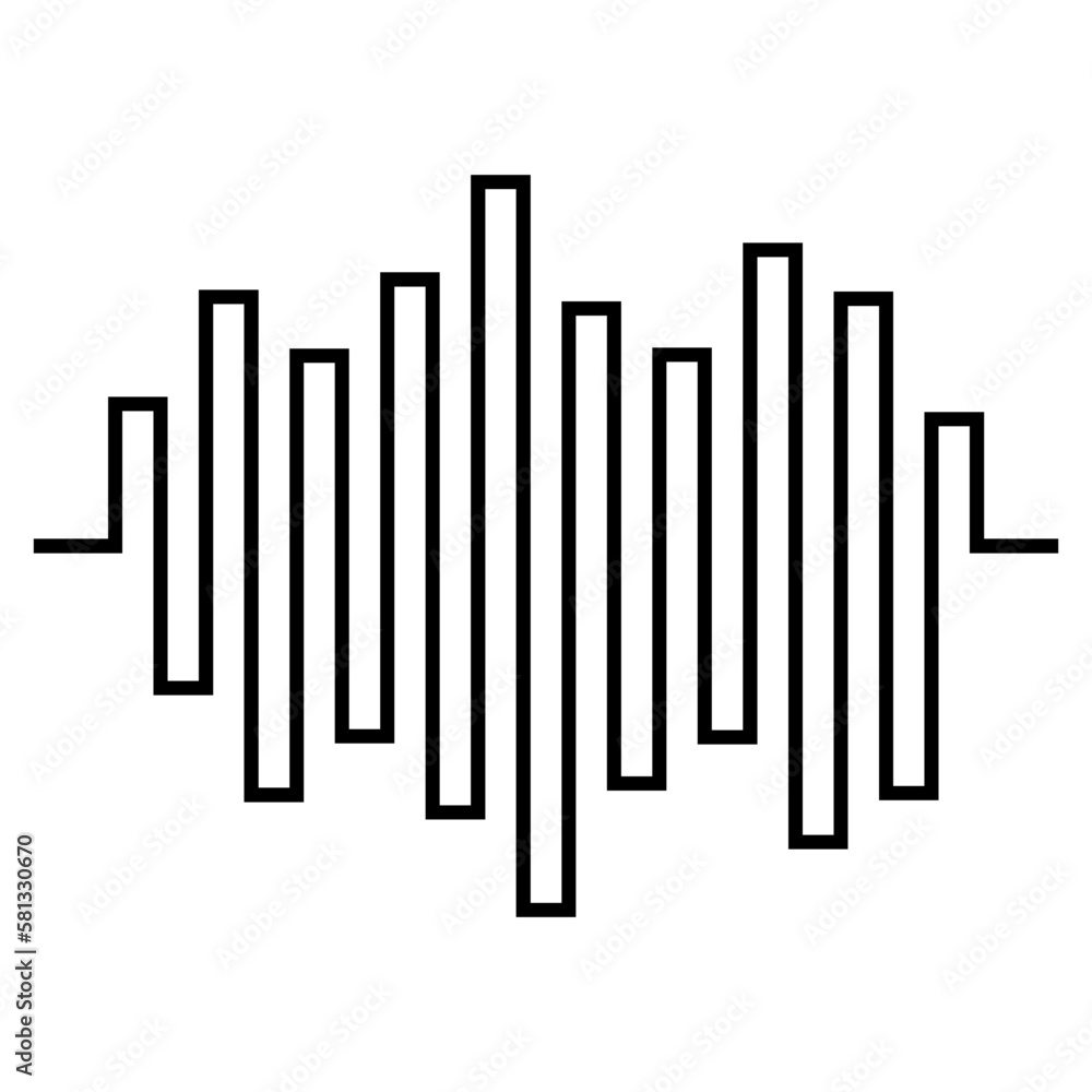 Black Audio Wave Rectangle