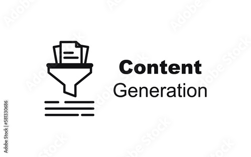 Content Generation vector icon illustration with text.