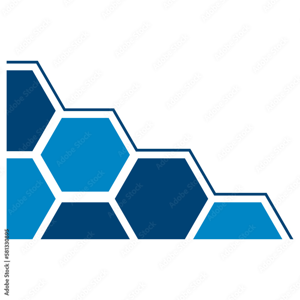 Blue Geometric Hexagonal Corner Blue Geometric Hexagonal Corner