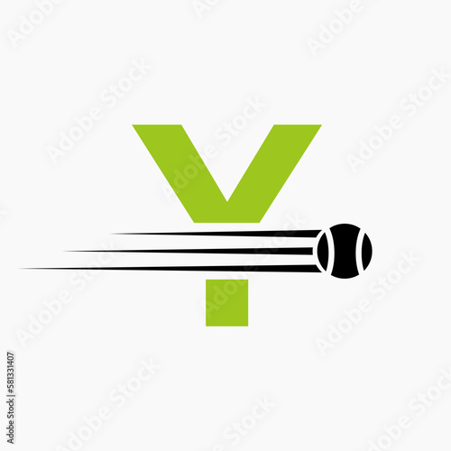 Initial Letter Y Tennis Logo. Tennis Sports Logotype Symbol