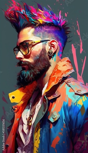 Colorful Beard Guy, Generative AI