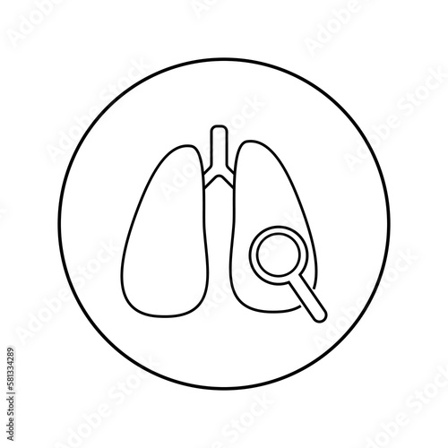Lungs linear icon. Medicine, pulmonology