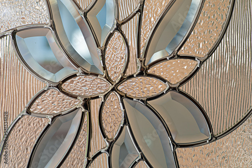 flower pattern on the surface of glossy glass