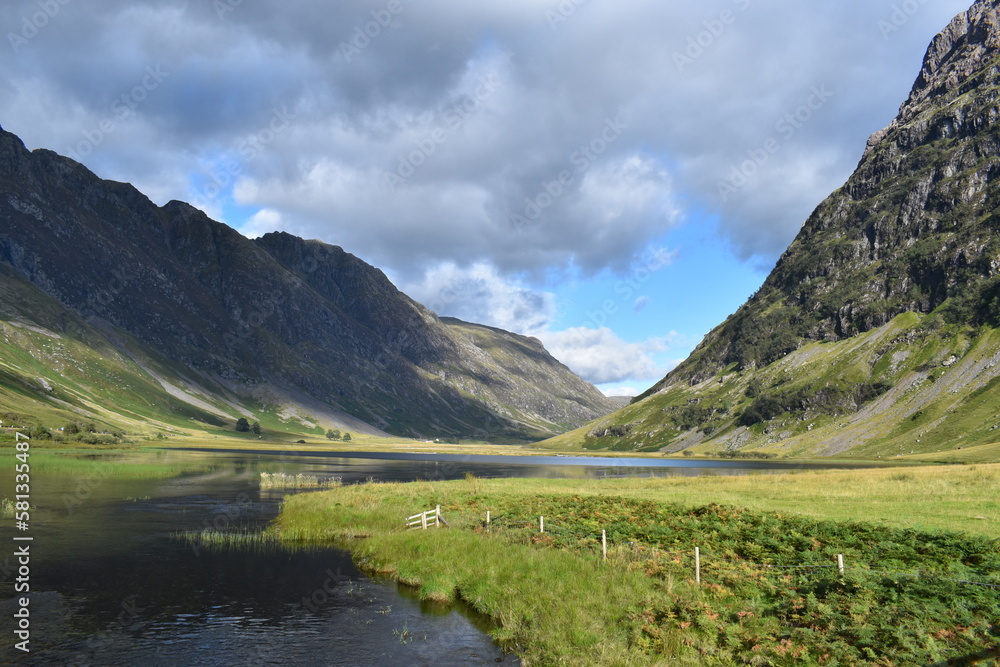 landscape with lake and mountains