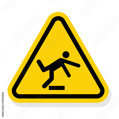 ISO Triangle Warning Sign: Tripping Hazard Symbol (IS-2021)