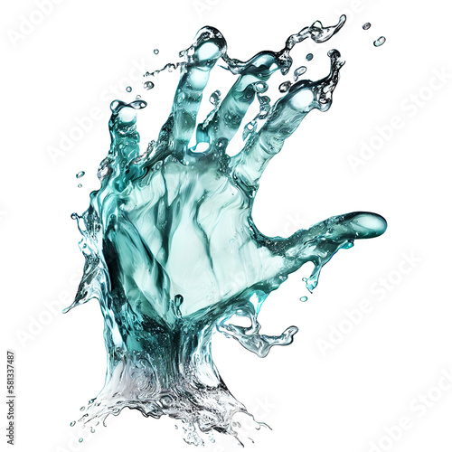 Abstract water hand reaching out - flowing and splashing