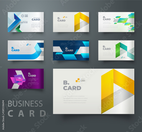 Set Business card design template vector