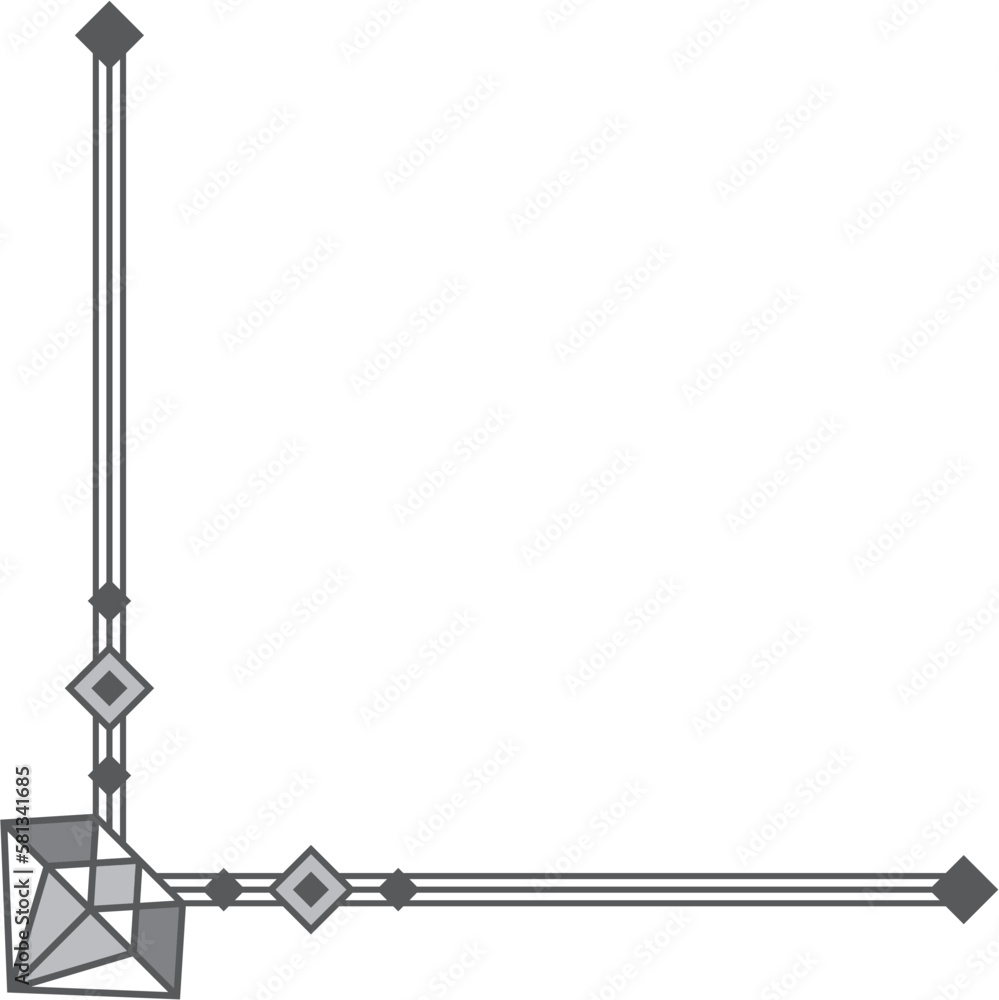 Diamond Border Corner Design Element Vector Diamond Border Corner Design Element Vector