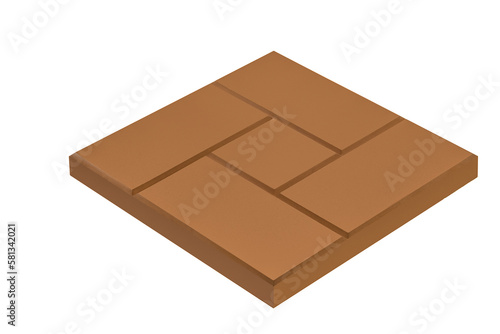 Building Concepts. Mustard Square Pavement Road Stone Tiles Isolated Over White.