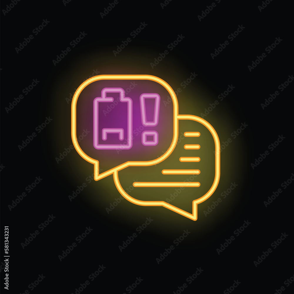 Burnout chat icon outline vector. Stress work. Workplace overload neon color isolated on black Burnout chat icon outline vector. Stress work. Workplace overload neon color isolated on black