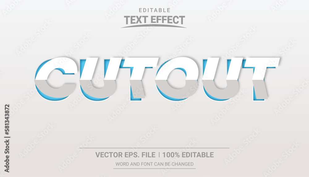 Paper cut out font effect vector design