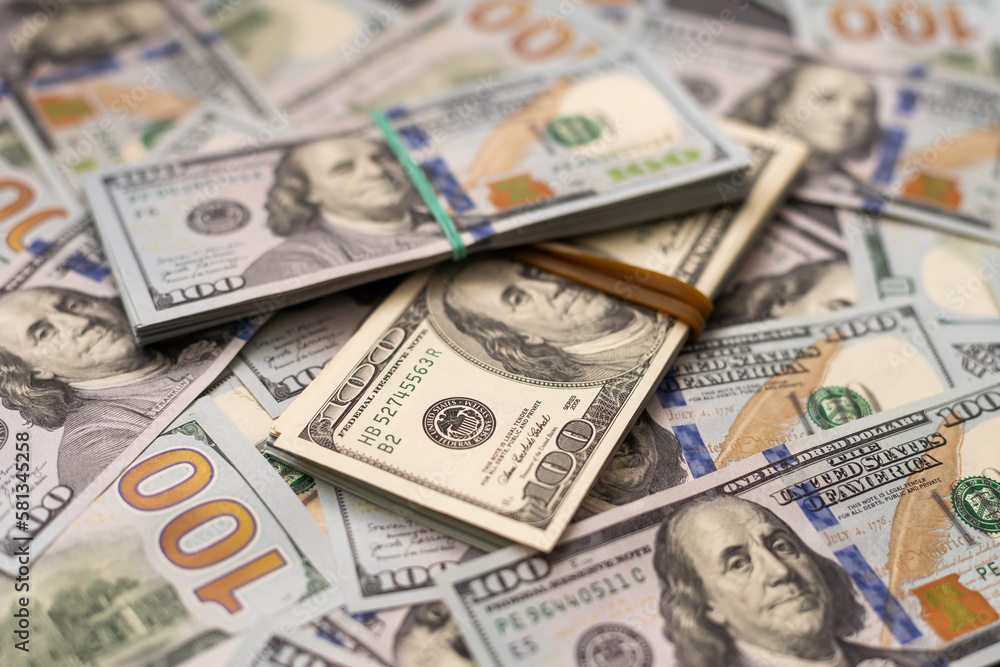 Texture US dollars. Background of one hundred dollar bills. Texture US dollars. Background of one hundred dollar bills.