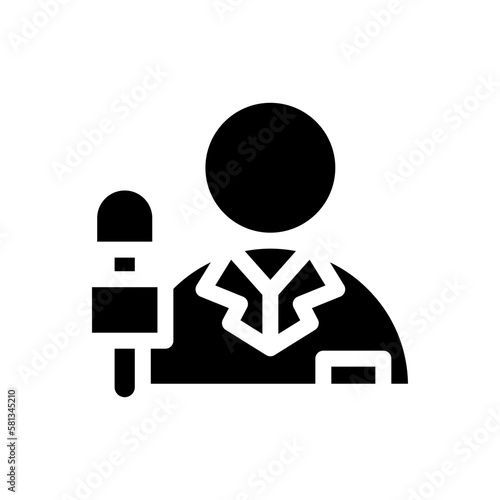 news reporter solid icon illustration vector graphic