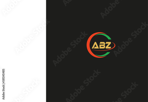 ABZ Letter nature logo design on black background. ABZ creative initials lettercircle logo concept . ABZ letter design.