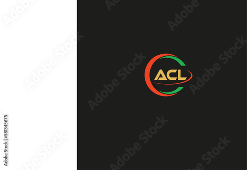 ACL Letter nature logo design on black background. ACL creative initials lettercircle logo concept . ACL letter design.
