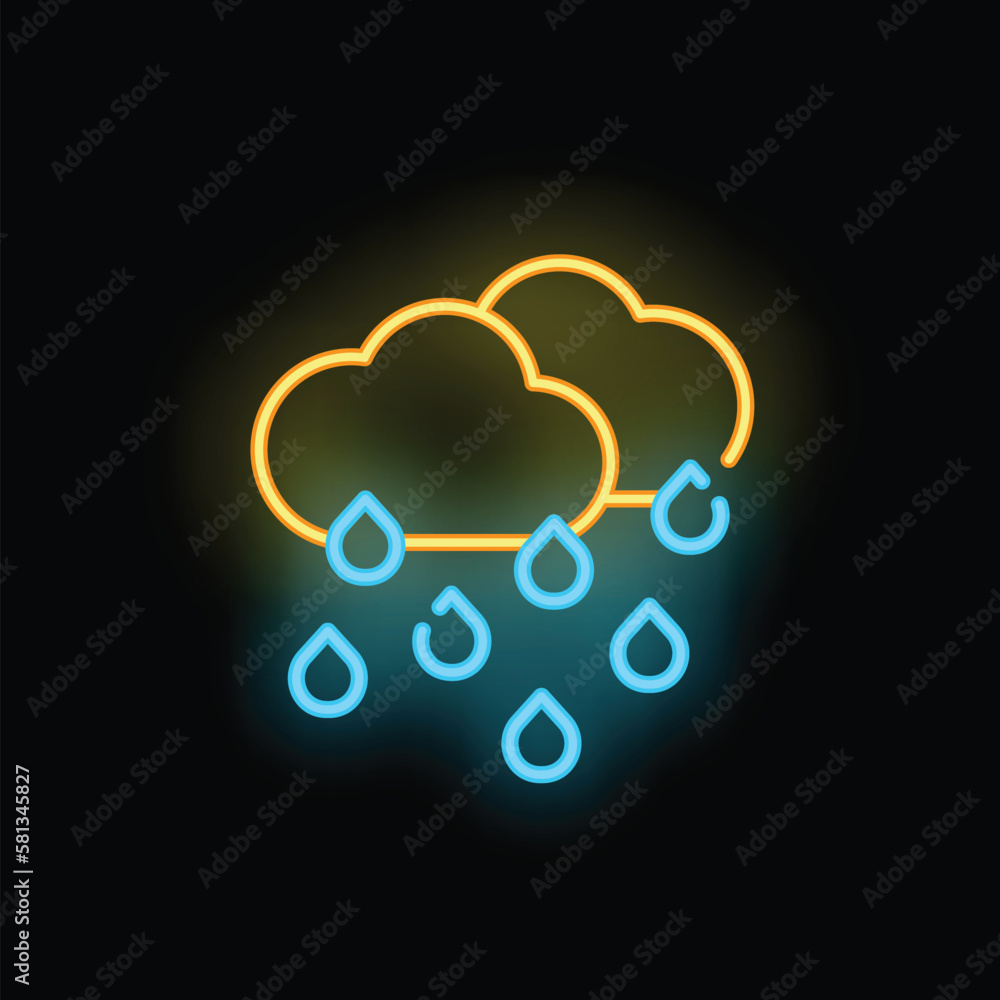 Mental cloud icon outline vector. Stress burnout. Sad overload neon color isolated on black Mental cloud icon outline vector. Stress burnout. Sad overload neon color isolated on black