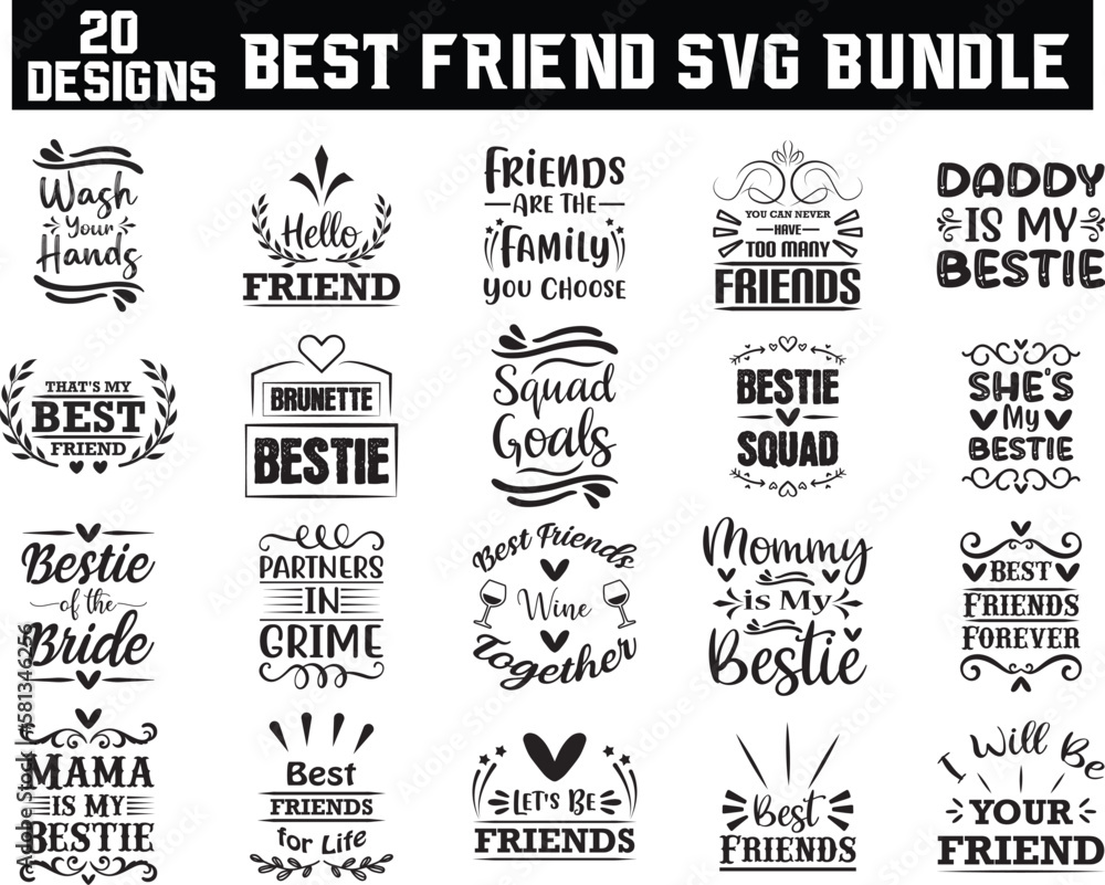 best friend SVG BUNDLE, best friend SVG DESIGN, svg, t-shirt, svg design, shirt design,  T-shirt, QuotesCricut, SvgSilhouette, Svg, T-shirt, Quote, Cats, Birthday, Shirt, DesignWord, Art, Digital, 