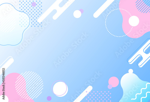 背景イラスト_メンフィス_水色