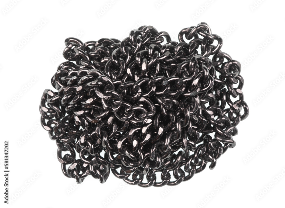 pile of metal chain isolated on white background pile of metal chain isolated on white background