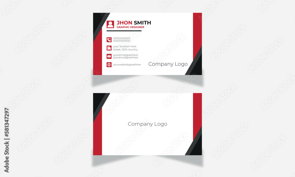 Business card Design Vector Layout Double-sided business card Creative Design template, Personal visiting card template with card