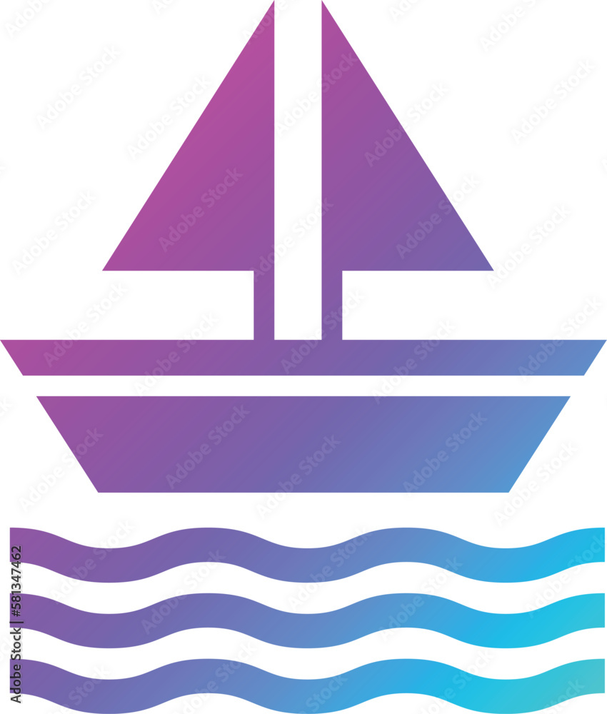 Naklejka premium Boat Vector Icon Design Illustration
